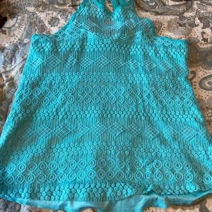 Lace knit tank